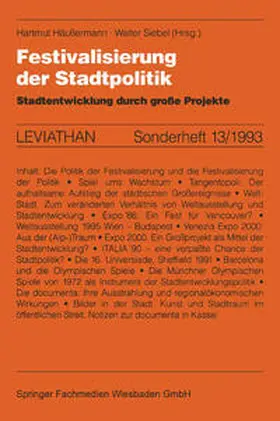 Siebel | Festivalisierung der Stadtpolitik | E-Book | www.sack.de