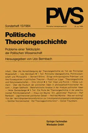 Bermbach |  Politische Theoriengeschichte | eBook | Sack Fachmedien