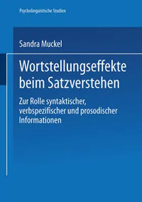 Muckel | Wortstellungseffekte beim Satzverstehen | E-Book | www.sack.de