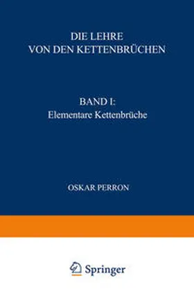 Perron | Die Lehre von den Kettenbrüchen | E-Book | sack.de