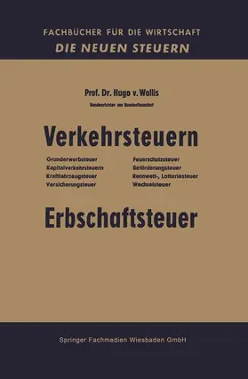 von Wallis |  Wallis, H: Verkehrsteuern | Buch |  Sack Fachmedien