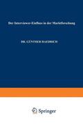 Haedrich |  Haedrich, G: Interviewer-Einfluß in der Marktforschung | Buch |  Sack Fachmedien