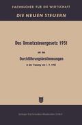  Bundesministerium Der Finanzen: Umsatzsteuergesetz 1951 mit | Buch |  Sack Fachmedien