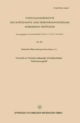 Brandt | Versuche an Wanderrostkesseln mit befeuchteter Verbrennungsluft | Buch | 978-3-663-12793-2 | sack.de