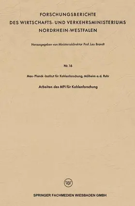 Brandt |  Arbeiten des MPI für Kohlenforschung | Buch |  Sack Fachmedien