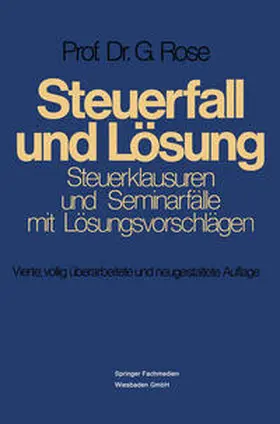 Rose | Steuerfall und Lösung | E-Book | sack.de