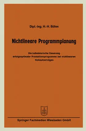 Böhm | Nichtlineare Programmplanung | E-Book | sack.de