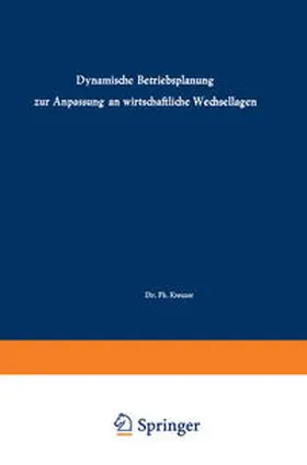 Auffermann / Kreuzer / Schwantag |  Dynamische Betriebsplanung zur Anpassung an wirtschaftliche Wechsellagen | eBook | Sack Fachmedien