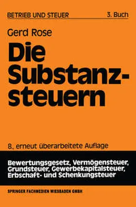 Rose | Die Substanzsteuern | E-Book | www.sack.de