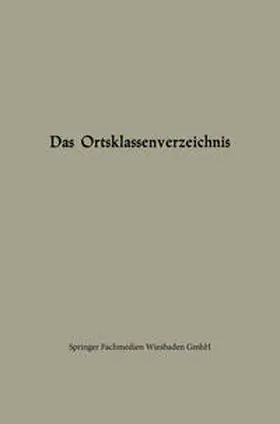 Gabler |  Das Ortsklassenverzeichnis | eBook | Sack Fachmedien