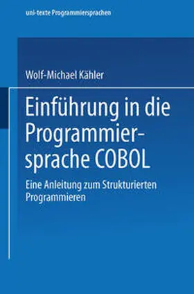 Kähler |  Einführung in die Programmiersprache COBOL | eBook | Sack Fachmedien