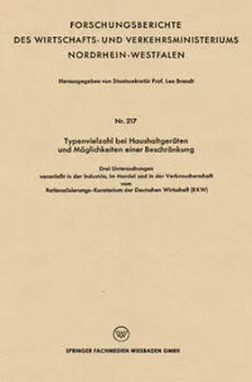 Brandt |  Typenvielzahl bei Haushaltgeräten und Möglichkeiten einer Beschränkung | eBook | Sack Fachmedien