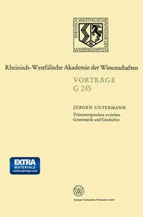 Untermann |  Trümmersprachen zwischen Grammatik und Geschichte | eBook | Sack Fachmedien