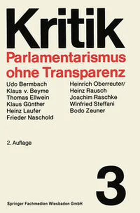 Steffani |  Parlamentarismus ohne Transparenz | eBook | Sack Fachmedien