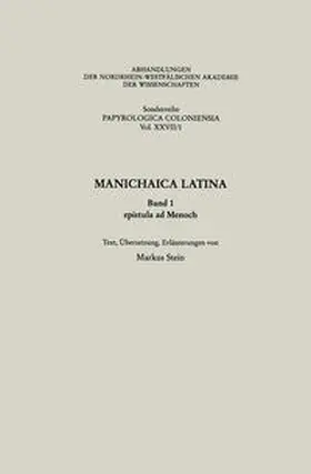 Markus Stein | Manichaica Latina | E-Book | www.sack.de