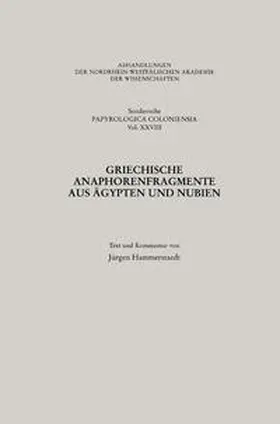 Hammerstaedt | Griechische Anaphorenfragmente aus Ägypten und Nubien | E-Book | www.sack.de