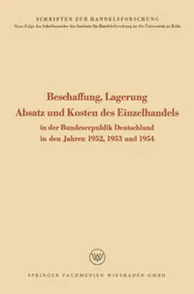Seÿffert |  Beschaffung, Lagerung, Absatz und Kosten des Einzelhandels | eBook | Sack Fachmedien