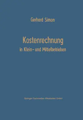 Simon | Kostenrechnung in Klein- und Mittelbetrieben | E-Book | www.sack.de
