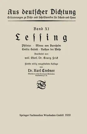 Credner / Frick |  Lessing | Buch |  Sack Fachmedien