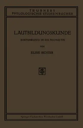 Richter | Lautbildungskunde | Buch | 978-3-663-15327-6 | www.sack.de