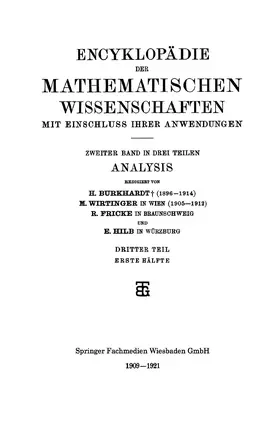 Burkhardt / Wirtinger / Fricke |  Encyklopädie der Mathematischen Wissenschaften mit Einschluss ihrer Anwendungen | Buch |  Sack Fachmedien