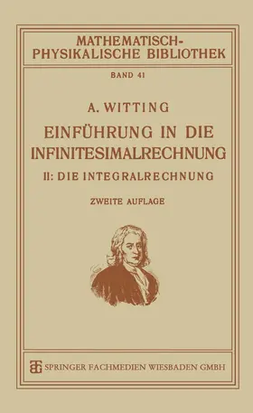 Witting |  Einführung in die Infinitesimalrechnung | Buch |  Sack Fachmedien
