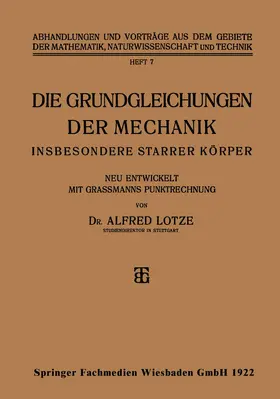 Lotze |  Die Grundgleichungen der Mechanik | Buch |  Sack Fachmedien