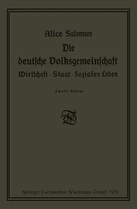 Salomon |  Die deutsche Volksgemeinschaft | Buch |  Sack Fachmedien