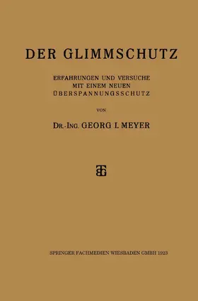 Meyer | Der Glimmschutz | Buch | 978-3-663-15585-0 | www.sack.de
