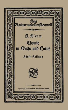 Klein | Klein, J: Chemie in Küche und Haus | Buch | 978-3-663-15625-3 | sack.de