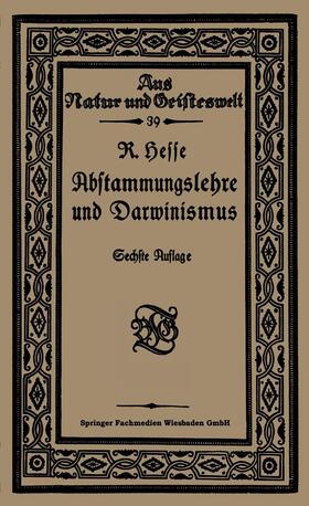 Hesse |  Hesse, R: Abstammungslehre und Darwinismus | Buch |  Sack Fachmedien