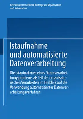 Istaufnahme und automatisierte Datenverarbeitung | E-Book | sack.de