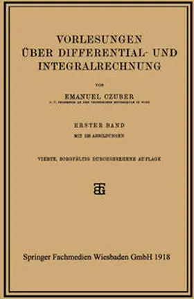 Czuber |  Vorlesungen über Differential- und Integralrechnung | eBook | Sack Fachmedien