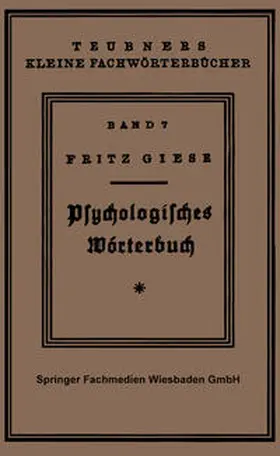 Giese |  Psÿchologisches Wörterbuch | eBook | Sack Fachmedien