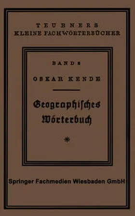 Kende |  Geographisches Wörterbuch | eBook | Sack Fachmedien