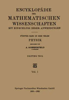 Sommerfeld |  Encyklopädie der Mathematischen Wissenschaften mit Einschluss ihrer Anwendungen | eBook | Sack Fachmedien