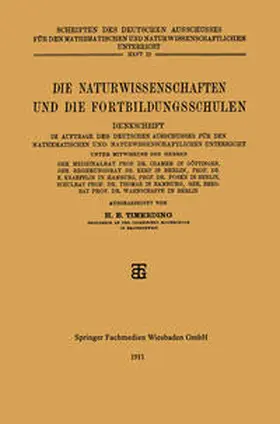 Timerding | Die Naturwissenschaften und die Fortbildungsschulen | E-Book | www.sack.de