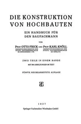 Frick / Knöll |  Die Konstruktion von Hochbauten | eBook | Sack Fachmedien