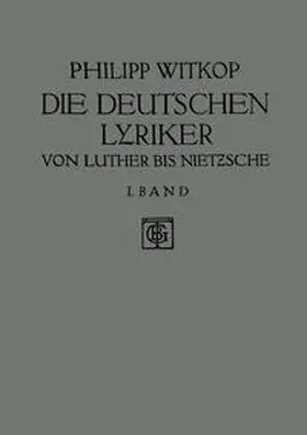 Witkop |  Die Deutschen Lyriker | eBook | Sack Fachmedien