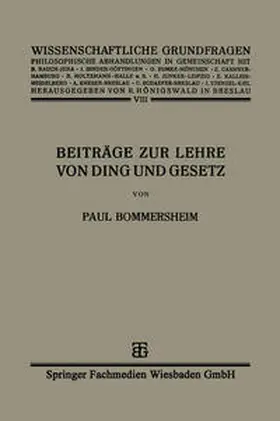 Bommersheim | Beiträge zur Lehre von Ding und Gesetz | E-Book | www.sack.de