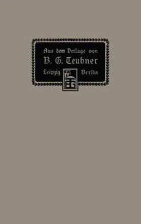  Aus dem Verlage von B. G. Teubner in Leipzig und Berlin | eBook | Sack Fachmedien