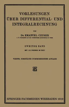 Czuber |  Vorlesungen Über Differential- und Integralrechnung | Buch |  Sack Fachmedien