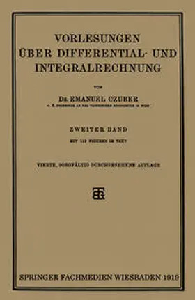 Czuber |  Vorlesungen Über Differential- und Integralrechnung | eBook | Sack Fachmedien