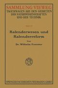Foerster |  Foerster, W: Kalenderwesen und Kalenderreform | Buch |  Sack Fachmedien