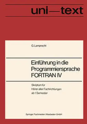 Lamprecht |  Einführung in die Programmiersprache FORTRAN IV | eBook | Sack Fachmedien