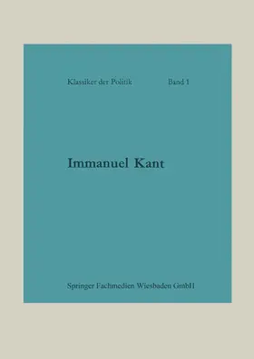 von der Gablentz | Immanuel Kant | Buch | 978-3-663-19698-3 | www.sack.de