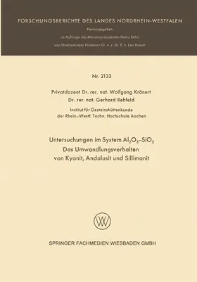 Krönert | Untersuchungen im System Al2O3-SiO2 | Buch | 978-3-663-19937-3 | www.sack.de
