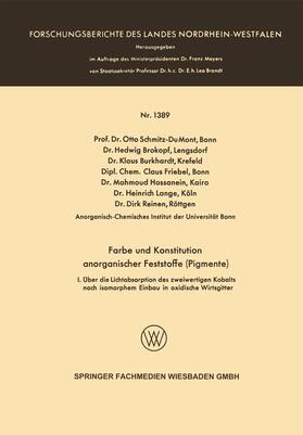 Mont / Brokopf / Burkhardt | Mont, O: Farbe und Konstitution anorganischer Feststoffe (Pi | Buch | 978-3-663-20004-8 | sack.de