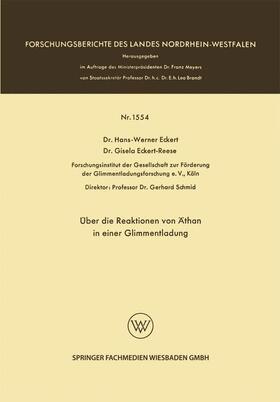 Eckert / Reese | Reese, G: Über die Reaktionen von Äthan in einer Glimmentlad | Buch | 978-3-663-20060-4 | sack.de