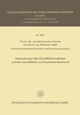 Schwiete / Majdic |  Untersuchungen über Grenzflächenreaktionen zwischen Zementklinker und feuerfestem Mauerwerk | eBook | Sack Fachmedien